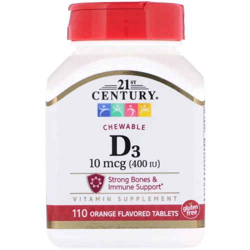 21st Century Vitamin D3 Chewable 400 IU 110tablets (Orange)