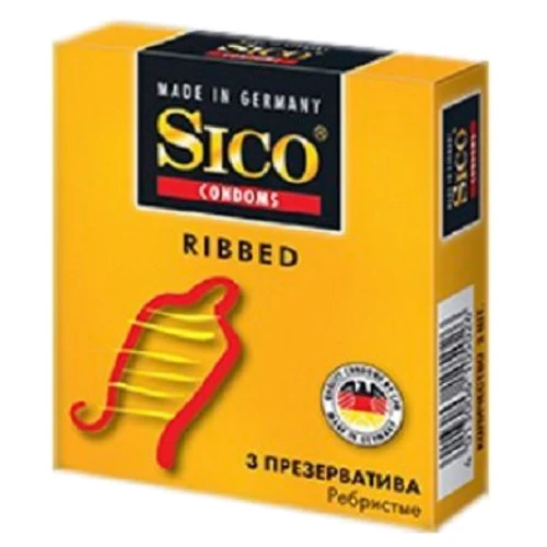 Презервативы латексные SICO Ribbed ребристые №3: Тип Для максимальной защиты