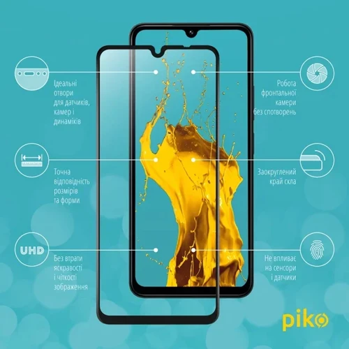 Piko Tempered Glass Full Glue Black for Poco C75: Тип защитное стекло