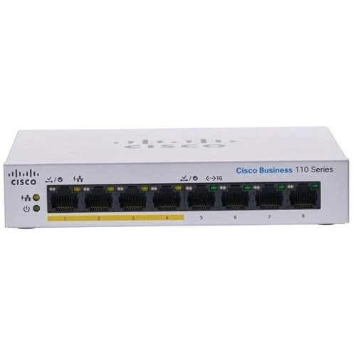 Мережевий комутатор Cisco CBS110-8PP-D-EU: Порти только Gigabit Ethernet (10/100/1000)