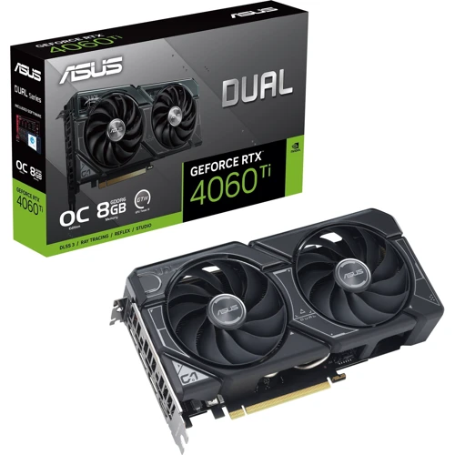 Видеокарта ASUS GeForce RTX 4060 Ti 8GB DUAL OC (DUAL-RTX4060TI-O8G): Объем памяти, Гб 8