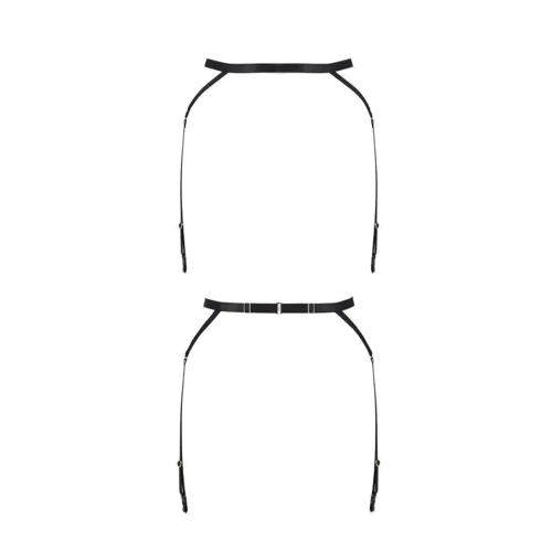 Пояс-стрепы с подвязками для чулок MEGGY GARTER BELT black S/M - Passion Exclusive