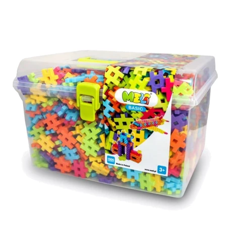 Конструктор MELI BASIC в контейнере для прогулки 1000 эл. (2,5х2,5см)