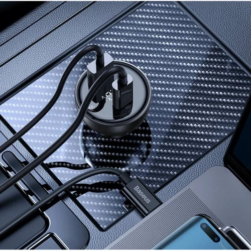 Зарядное устройство Baseus Car Charger USB+USB-C 140W with USB-C Cable Black (CGZX070001) фото 7