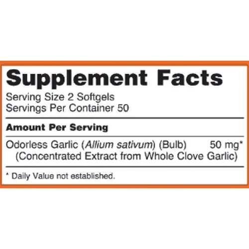 Now Foods Odorless Garlic Чеснок 100 гелевых капсул: Форма выпуска Капсулы