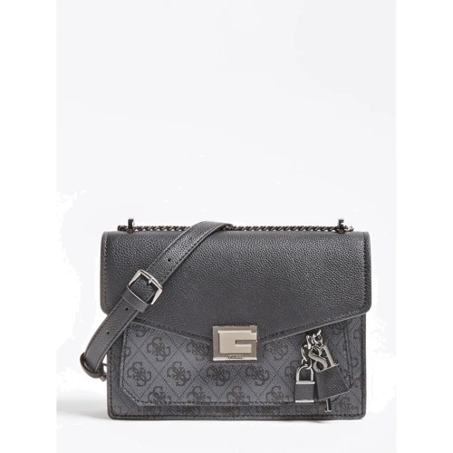 Жіноча сумка-сетчел Guess Valy Convertible Xbody Flap темно-сіра (HWSM7873210-COA)