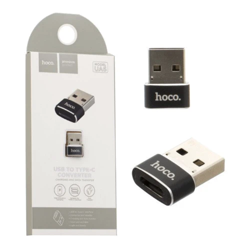 Адаптер Hoco Adapter UA6 USB to USB-C Black: Дополнительные разъемы USB-C