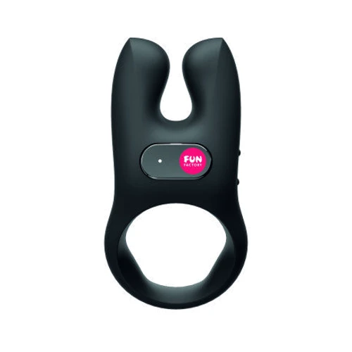 Віброкільце із двома моторчиками NOS Fun Factory чорний silver