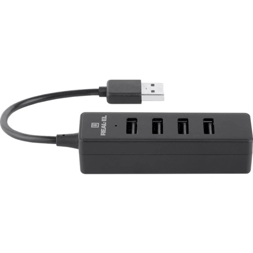 Адаптер REAL-EL Adapter USB to 4xUSB2.0 HQ-154 Black (EL123110007): Интерфейс подключения USB 2.0