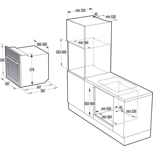 Духовой шкаф электрический Gorenje BOP8737B: Объем, л 77