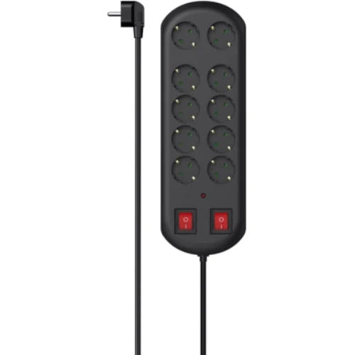 Мережевий фільтр Hama 10xТип F 3x1.5мм кв 16A 2м чорний (00223164)