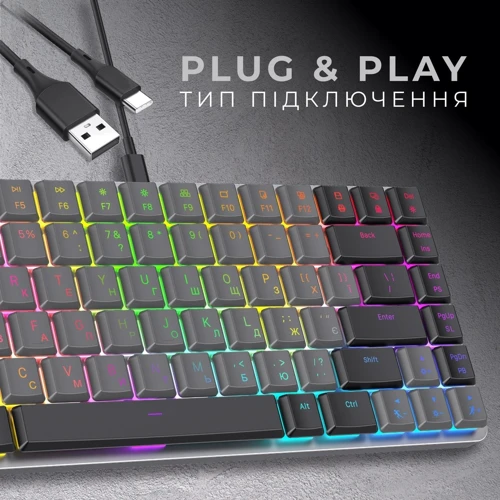Клавиатура GamePro MK141R Red Switch Low Profile Dark Gray RGB фото 11