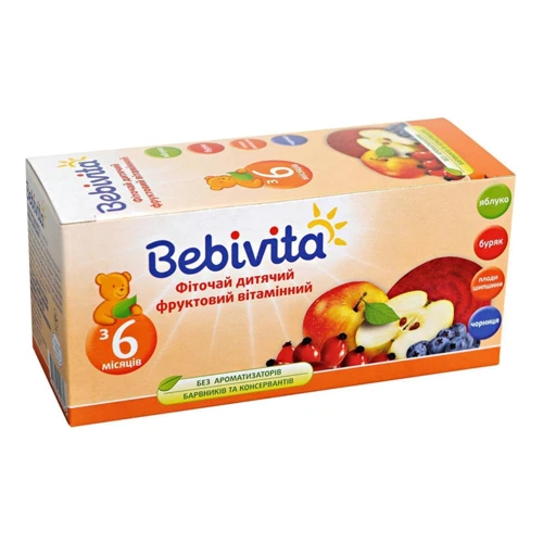 BEBIVITA фіточай фруктовий вітамінний (пак10 по 3) (4820025490756)