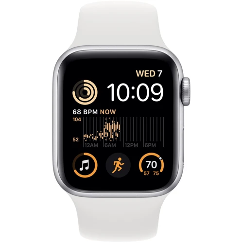 Apple Watch SE 2 40mm GPS Silver Aluminum Case with White Sport Band (MNJV3): Цвет серебристый (Silver)