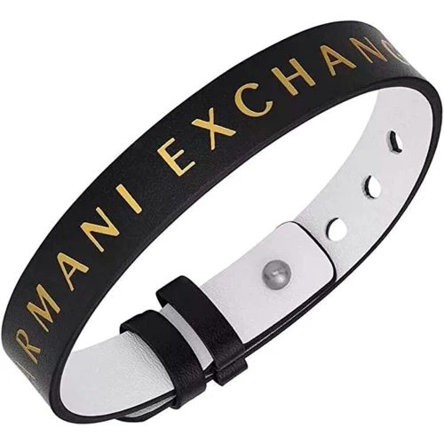 Чоловічий браслет Armani Exchange двосторонній білий/чорний (AXG0107040) фото 2