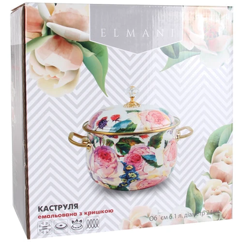 Каструля Elmani з кришкою 6.1 л 24 см (763-006): Діаметр, см 24