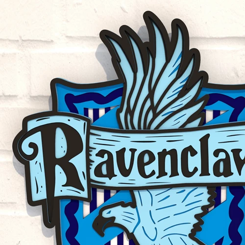 Деревянная картина-раскраска Wortex Woods Герб Рейвенклова 35х30 (3DP41003)