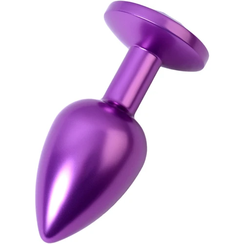 Анальная пробка с кристаллом Metal By Toyfa Purple Anal Plug Аmethyst