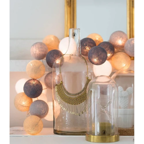 Гирлянда Cotton ball lights на 10 шаров 2,7м, Sand Grey: Длина, м 2.7