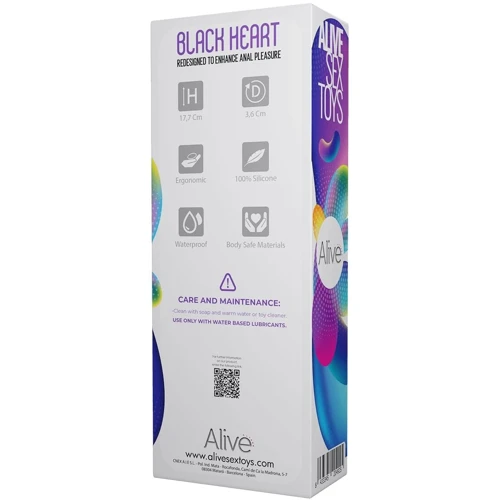 Анальный стимулятор Alive Black Heart Teal Black
