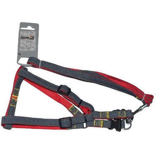 Поводок-удавка AnimAll HJ-LН215 denim leash Red 10x1200 мм