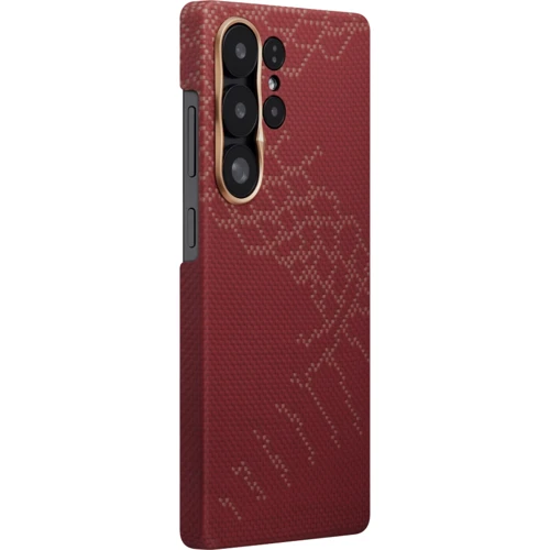 Чехол для телефонов Pitaka Snake Ridge Tactile Woven Case with MagEZ Grip Sunny Day for Samsung S938 Galaxy S25 Ultra: Цвет красный