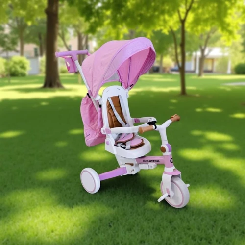 Детский беговел Tri-cycle 6in1 Cruiser Milano 002 with bag, розовый