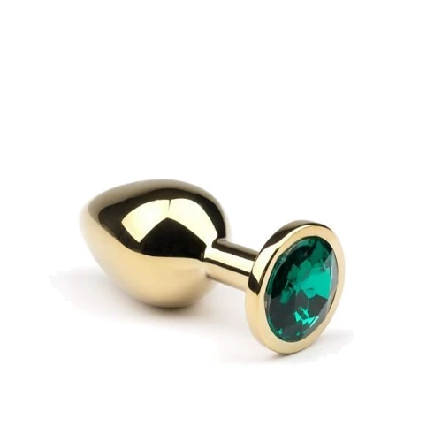 Анальная пробка CRYSTAL Gold Emerald, L