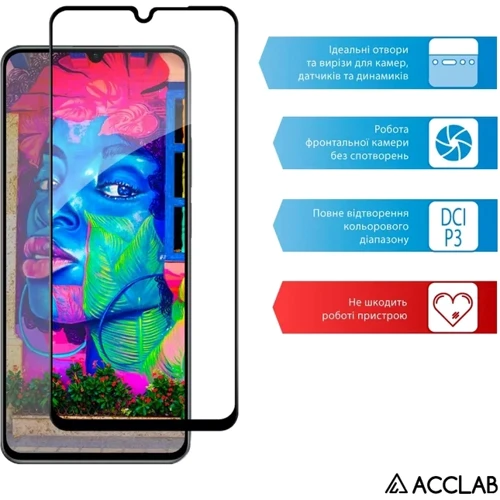 ACCLAB Tempered Glass Full Glue Black for Realme C63 фото 6