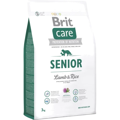 Сухий корм для літніх собак всіх порід Brit Care Senior All Breed Lamb & Rice з ягням і рисом 3 кг (8595602510016)