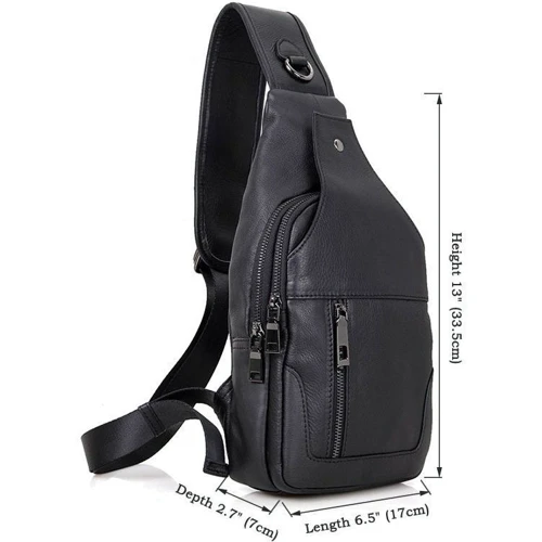 Мужская сумка-слинг Buffalo Bags черная (SHIM4004A-black): Фактура Матовая, Зернистая