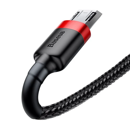 Кабель Baseus USB Cable to microUSB Cafule 1m Black / Red (CAMKLF-B91) фото 3
