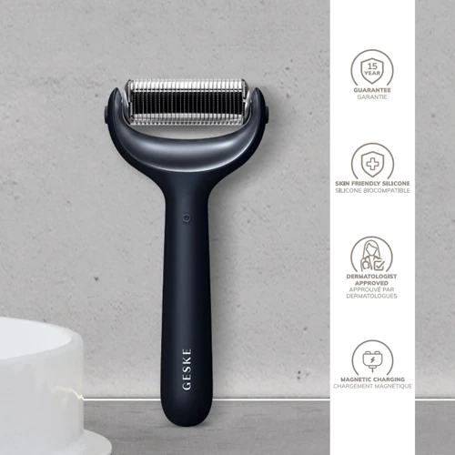 Электронный роллер для лица и тела с микроиглами GESKE MicroNeedle Face&Body Roller 8в1 black фото 3