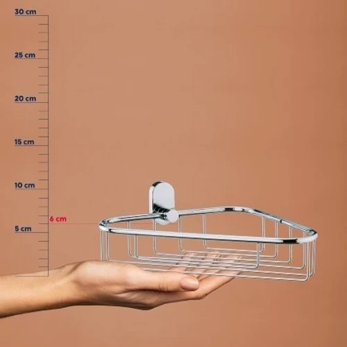 Полиця-сітка кутова для ванної кімнати KELA Lucido срібляста 28.5х22.5 см (22688)