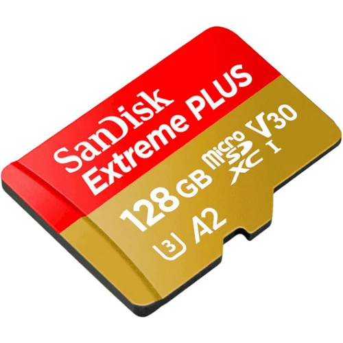 Карта памяти SanDisk 128GB microSDXC Class 10 UHS-I U3 A2 V30 Extreme PLUS + adapter (SDSQXBD-128G-GN6MA): Тип карты MicroSDXC