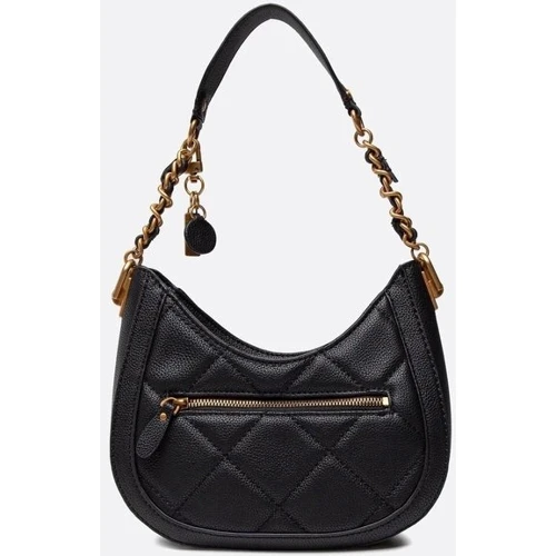 Жіноча сумка хобо GUESS ABEY SMALL HOBO чорна (HWQB8558010-BLA): Тип ручки На цепочке, Длинная ручка