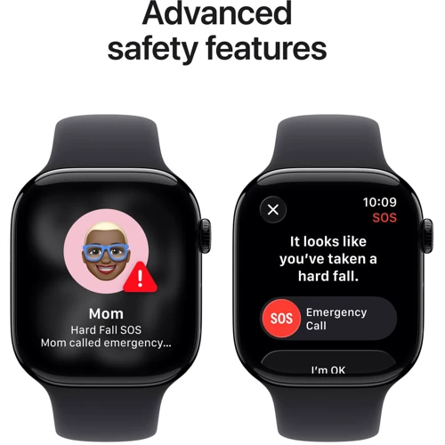 Apple Watch Series 11 GPS 42mm Jet Black Aluminium Case with Black Sport Band - M/L (MEQU4)
