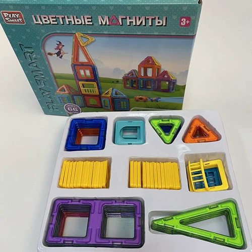 Конструктор магнітний Play Smart Будиночки, 66 деталей (2464): Рекомендований вік от 3 лет