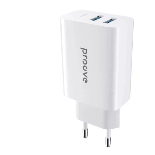 Зарядное устройство Proove Wall Charger 2xUSB+USB-C Rapid 20W White