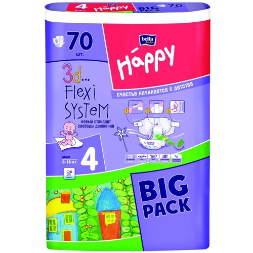 Подгузники Bella Baby Happy Maxi 8-18 кг 70 шт