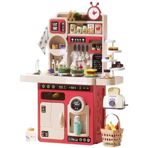 

Кухня детская: 90 предедметов, звук, подсветка, продукты, посуда, парогенератор) (G 785 A Штрих = 01189)