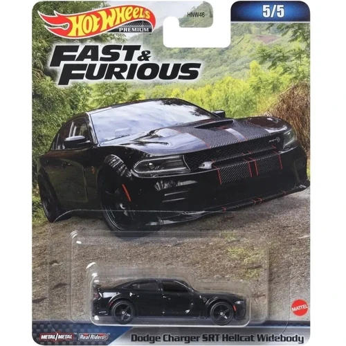 Коллекционная модель машинки Hot Wheels Dodge Charger SRT Hellcat Widebody серии Форсаж, черная (HNW46/HNW50)