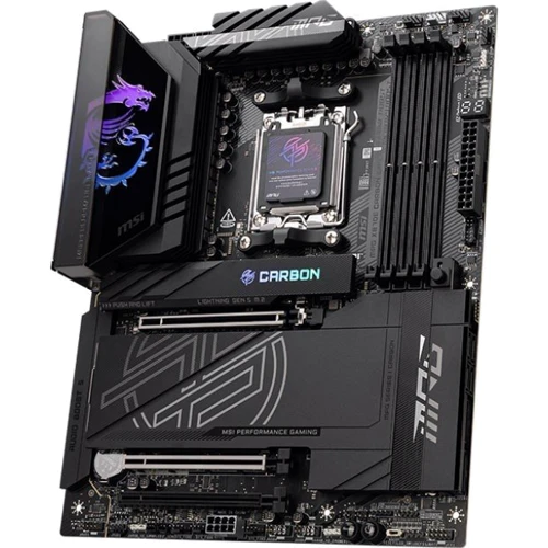 MSI MPG X870E CARBON WIFI: Разъемы на задней панели Ethernet RJ-45, HDMI, Thunderbolt, USB Type-C, USB 3.2 Gen 2, USB 2.0