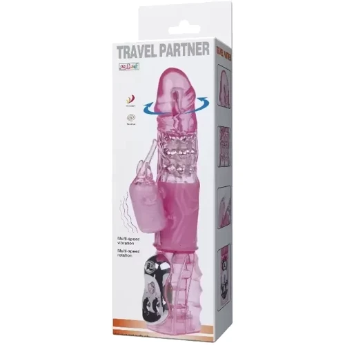 Вибратор с стимулятором клитора и функцией ротации BAILE - Travel partner (BW-020007)