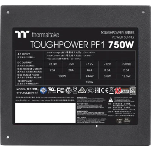 Блок питания ThermalTake 750W Toughpower PF1 (PS-TPD-0750FNFAPE-1): Модульные (съемные) кабеля Full