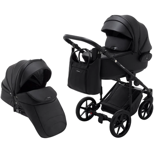 Коляска 2 в 1 Adamex Porto Light Экокожа SA-2 черная (625770)
