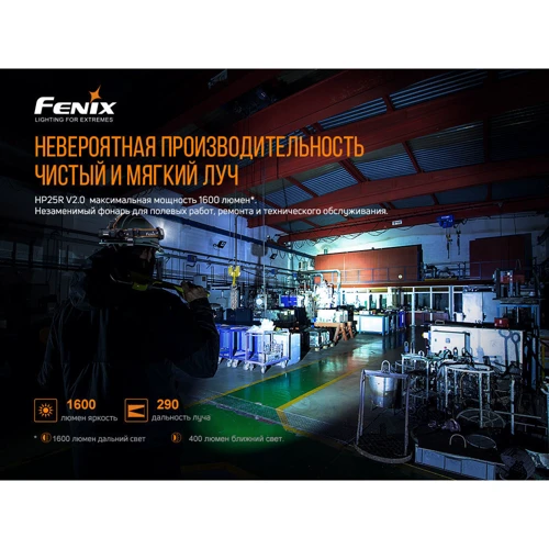 Фонарь туристический Fenix HP25R V2.0: Вес, г 238