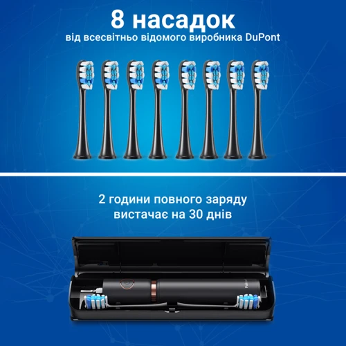 Зубная щетка Набор электрических зубных щеток Fairywill P11 white+black фото 6