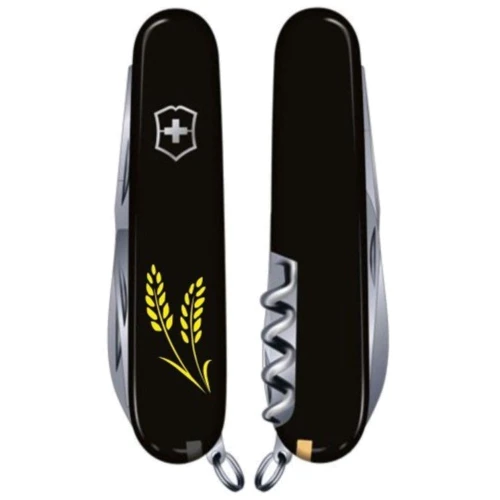 Мультитул Victorinox Huntsman Ukraine 91мм/15 функцій/чорний /Колоски пшениці (1.3713.3_T1338u): Тип мини-мультитул