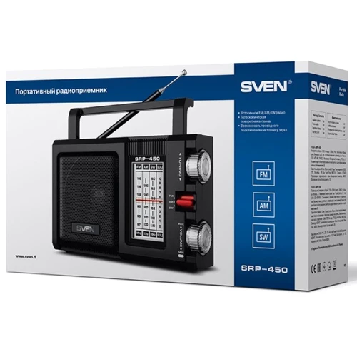 Акустика SVEN SRP-450 Black: AM / FM радио есть